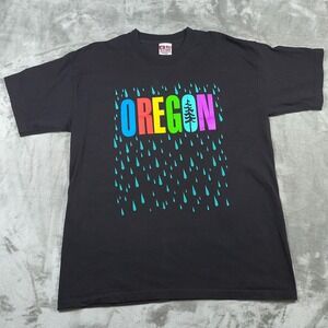 Vintage Oregon Shirt Mens XL Coast Trees Rain Made‎ In USA Cannon Beach Portland